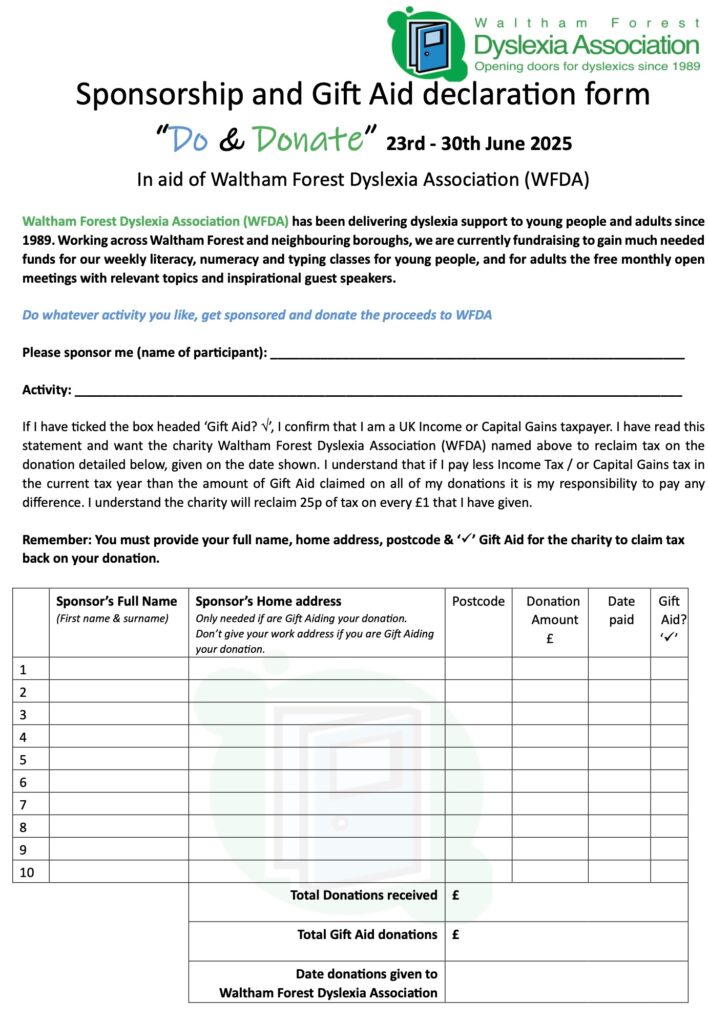 Sponsorship form