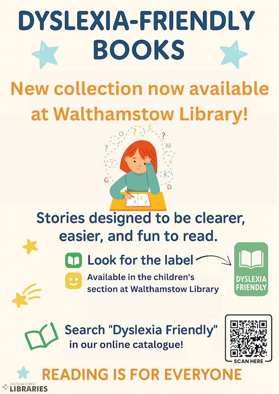 new dyslexia-friendly book selection at Walthamstow Library