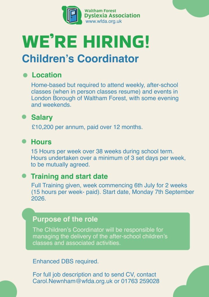 Advert for Childrens Co-ordinator